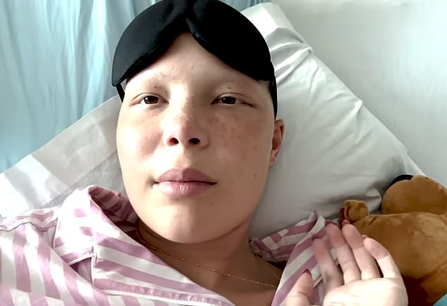 The vlog started with a video of her lying in her hospital bed as she reflected on her journey.  She said, 'This is a long journey, but I made it'