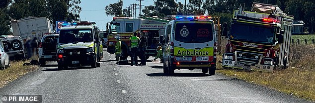 Police have urged drivers to be safe, especially with the school holidays fast approaching (photo, accident scene)