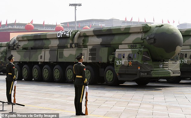 The increase in nuclear weapons meant that 'China is expanding its nuclear arsenal faster than any other country' in absolute terms (File Image)
