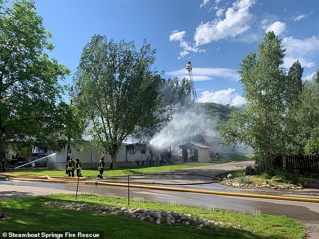 Two trailers were 'engulfed' in flames during the fireball crash, but the residents have since been missing, the Routt County Sheriff's Office said