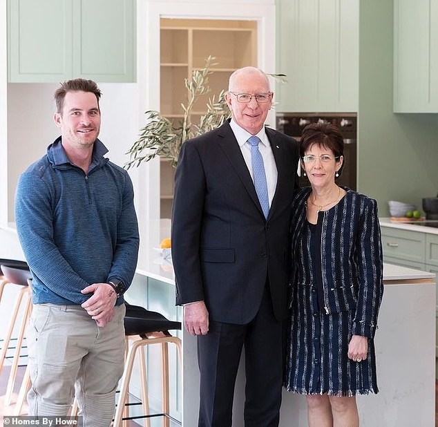 Pictured: Brendan Howe (left) with Governor General David Hurley and his wife Linda