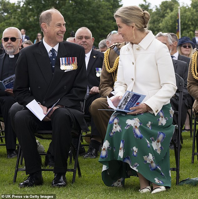 The couple attend a D-Day memorial service for veterans in Alrewas, Staffordshire