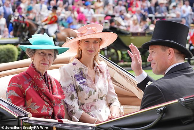 Lady Gabriella Kingston rode in a carriage with Princess Anne and Peter Phillips