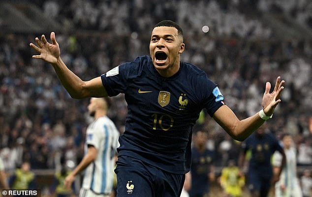 Mbappe scored a hat-trick in the World Cup final against Argentina in 2022