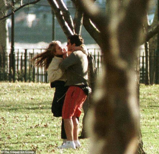 The couple walked their dog from Tribeca to Battery Park in Lower Manhattan.