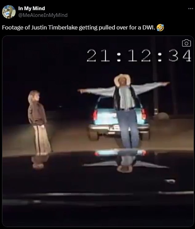 Timberlake wasn't caught in his suit and tie when police pulled him over