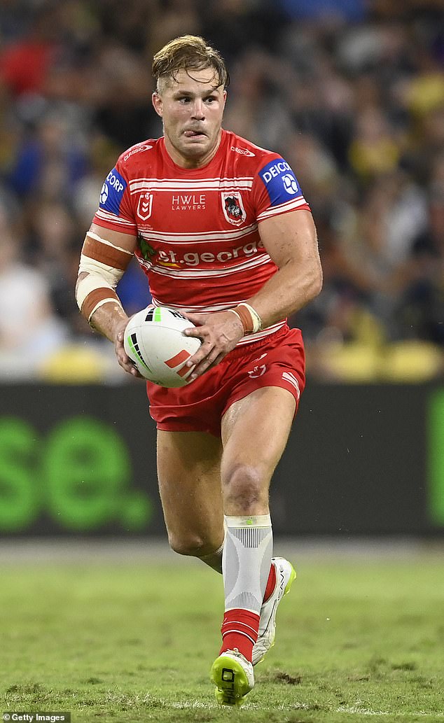 The St George Illawarra star (pictured) was banned from playing in the NRL as a result of the charges against him
