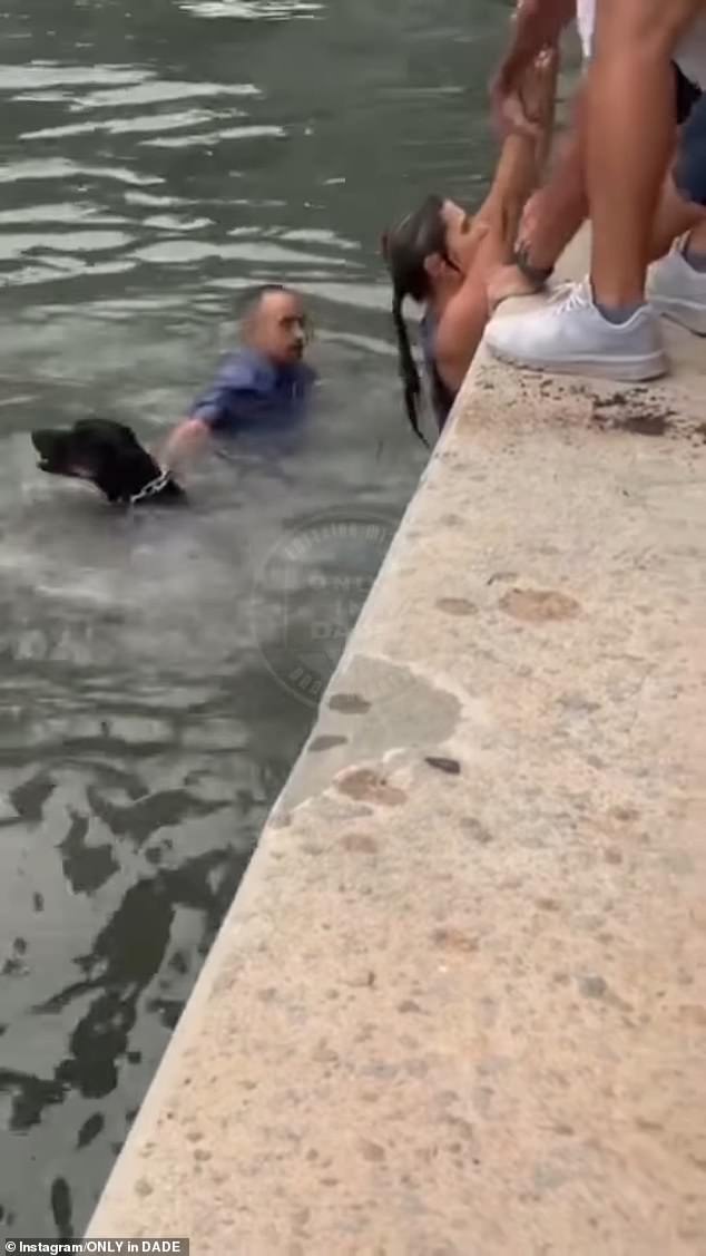 Both Guidice and the dog were eventually brought out of the water to safety with the help of spectators.  Vidrine vehemently denies the allegations against him – calling his dog his 'best friend in the world'