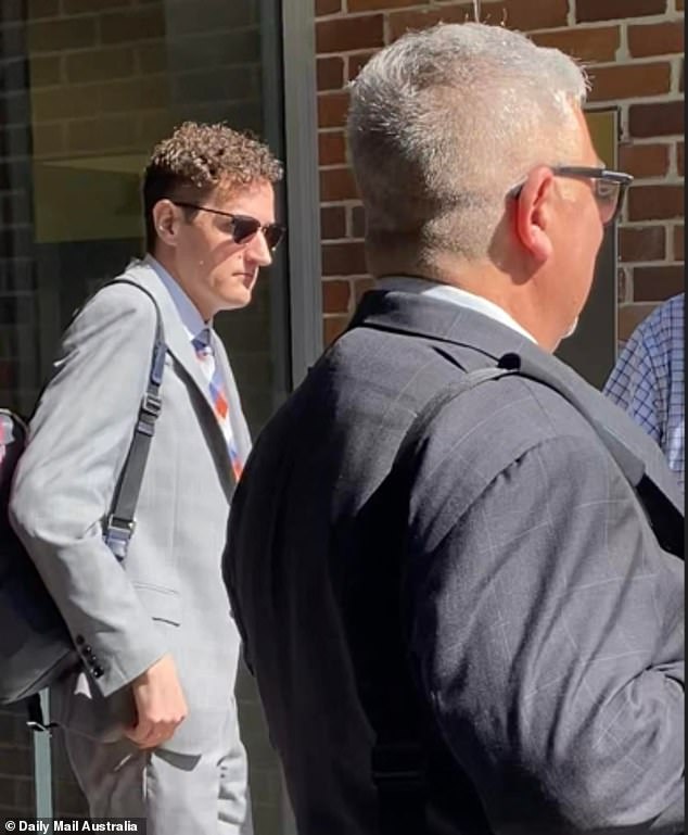 Corbett is pictured leaving court with his lawyer in March 2023