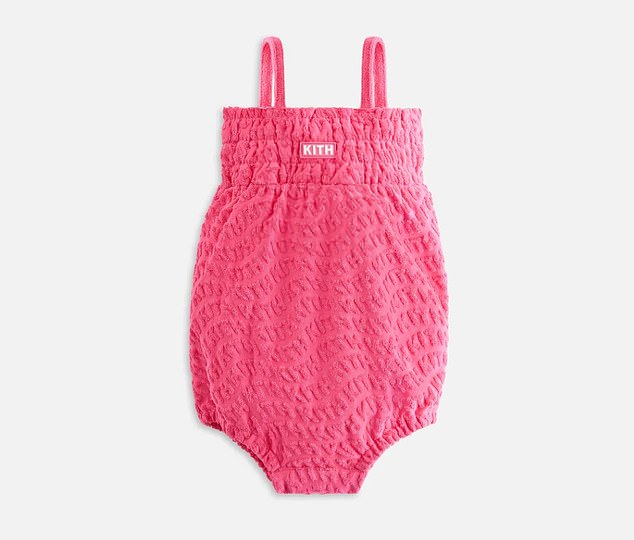Khan pointed out the Kith baby terry cloth romper with wave monogram for £82 and the Kith baby blocked broderie bloomer set for £82, stating that they had decided to size up