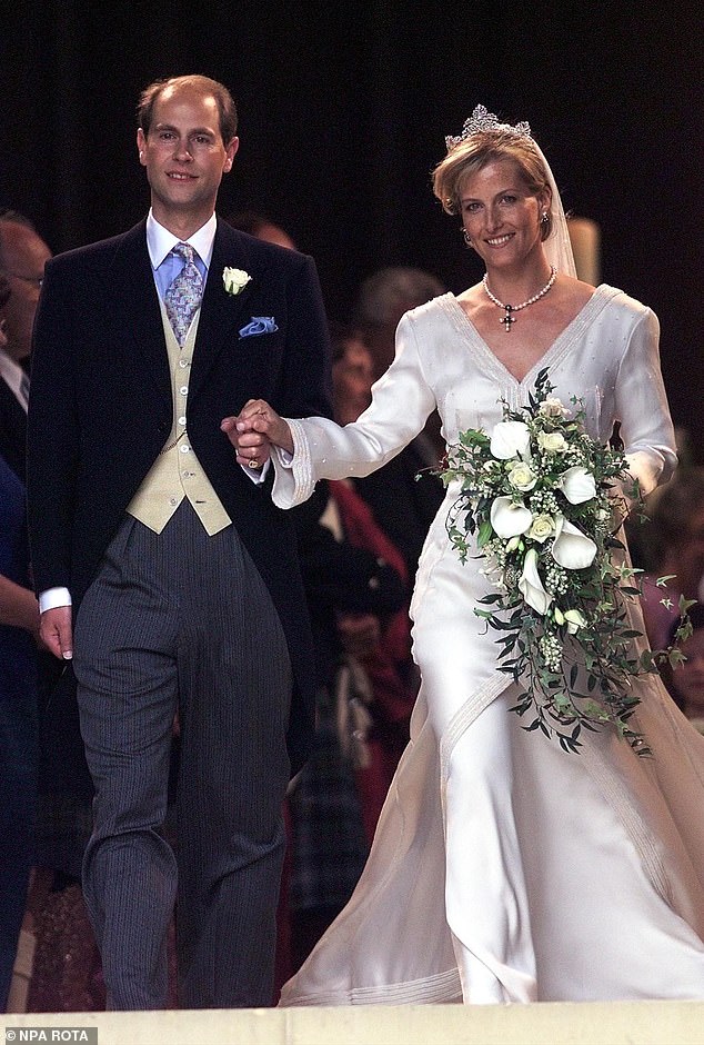 When Miss Rhys-Jones walked down the aisle of St George's Chapel on a warm day in the summer of 1999, she had already exceeded many expectations, writes NATASHA LIVINGSTONE.  Above: The couple leaves Windsor Church after the ceremony on June 19, 1999