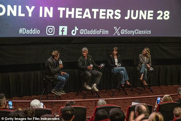 L-R: Film Independent President Josh Welsh, actors Sean Penn and Dakota Johnson, and writer/director Christy Hall attend Daddio's Film Independent Special Screening