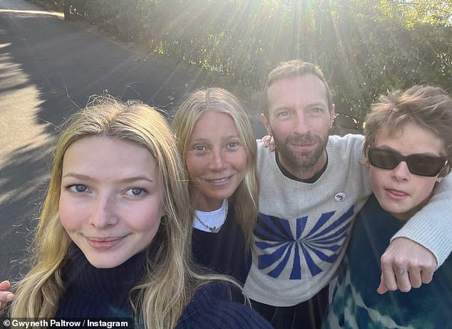 Chris Martin is seen with ex Gwyneth Paltrow and their children, Apple and Moses