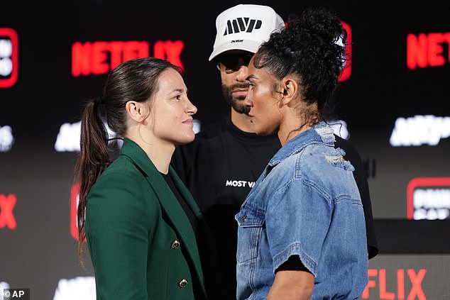Serrano will instead face Stevie Morgan on July 20 after her highly anticipated rematch with Katie Taylor (left) was moved to the November 15 date