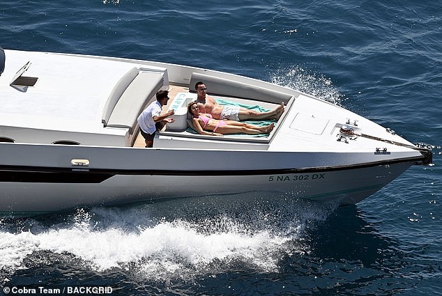 The couple were accompanied by a crew member as they sailed the ocean off the coast of southwestern Italy on Monday