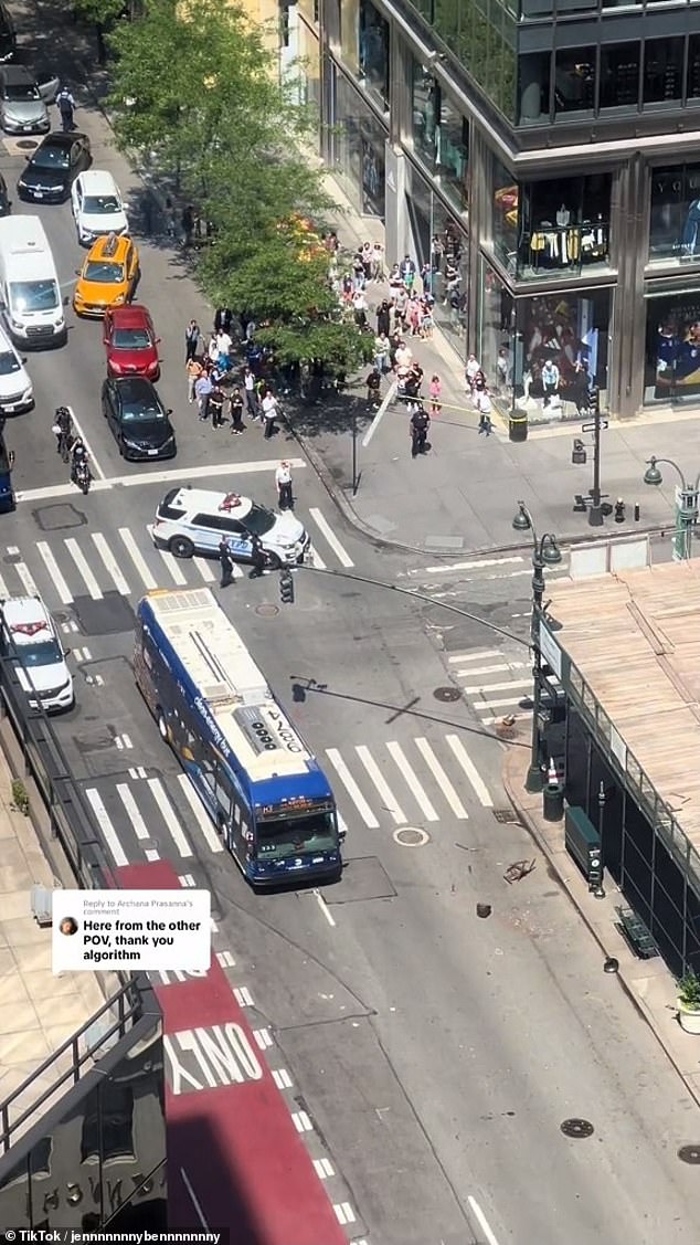 Video shows the chair crashing into an oncoming bus.  Fortunately, no injuries were reported