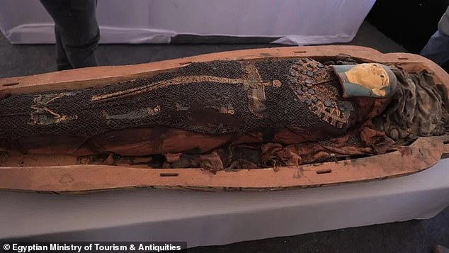 The Egyptian coffin contained the mummified remains of Tadi Ist, the daughter of Djehouti, the high priest at El-Ashmunein