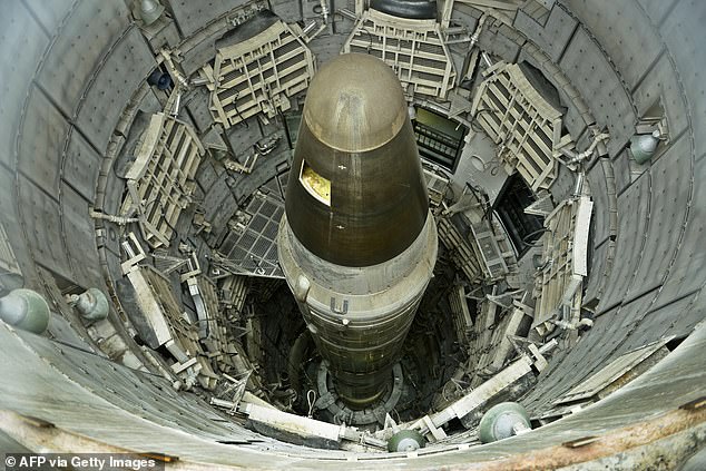 A Titan II nuclear ICMB in a silo at the Titan Missile Museum in Green Valley, Arizona