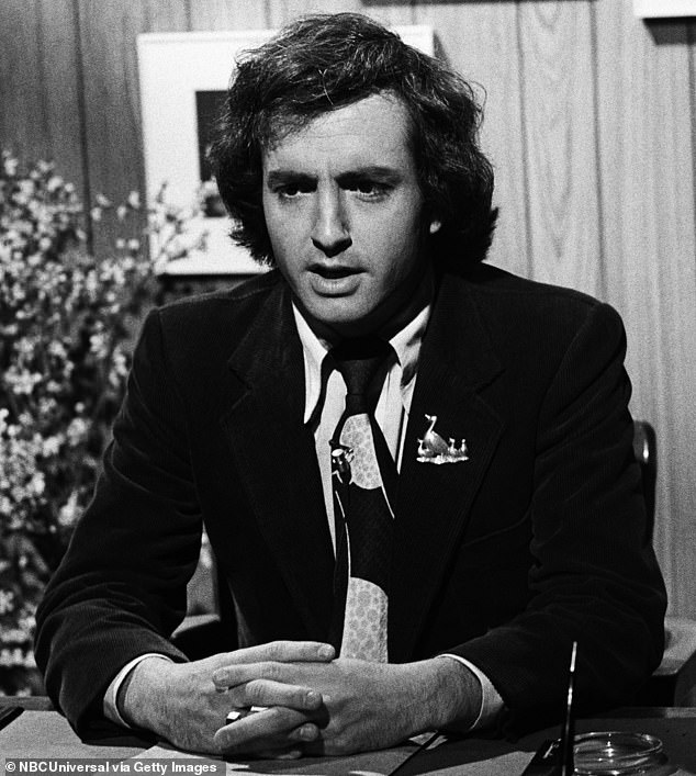The 79-year-old was at the helm of the iconic sketch show when it debuted in 1975 and has remained there ever since, with the exception of a hiatus from 1980 to 1985;  pictured 1976