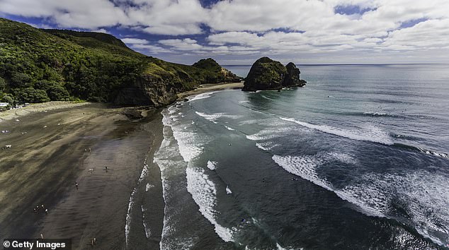 Aerial view of 'world's best beach' Phia, New Zealand