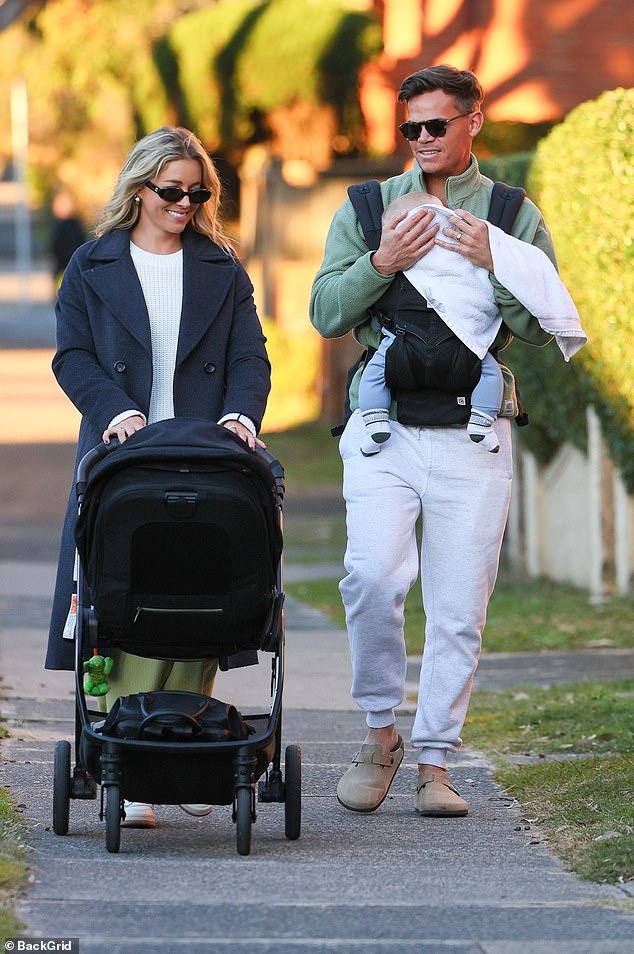 The successful bachelor couple, who this week announced they are expecting their first child together, practiced during a walk in Bondi