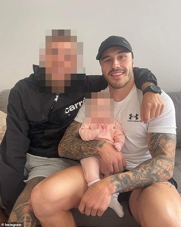 The father of one (pictured right) has refused to comment on the backlash after his tattoos were visible
