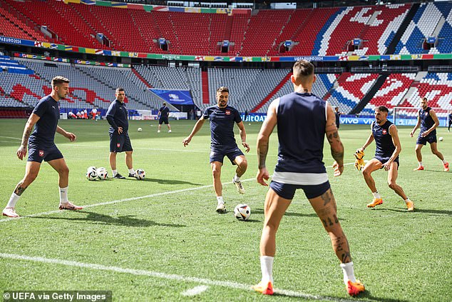 Serbia is preparing for the match against Slovenia at Bayern Munich's Allianz Arena on Thursday afternoon