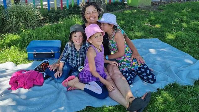 Catherine shared a photo of her and the three children celebrating eldest daughter Jayden's birthday