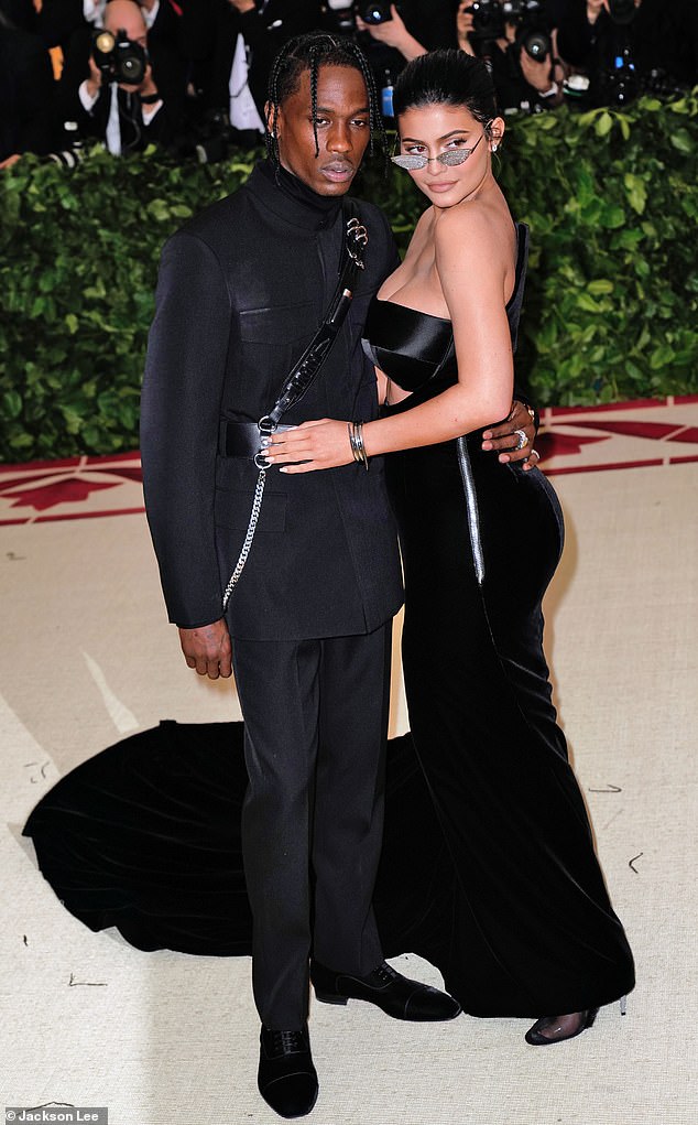Pictured: Kylie Jenner and Travis Scott attend the Heavenly Bodies: Fashion & The Catholic Imagination Costume Institute Gala at the Metropolitan Museum of Art on May 7, 2018 in New York City
