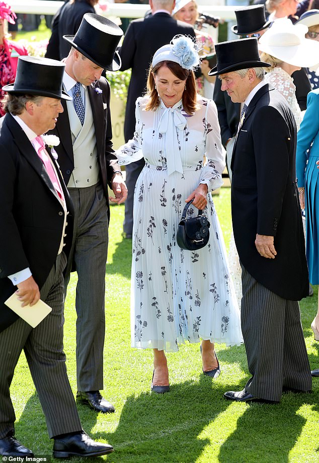 Carole seeks support from Prince William as she chatted with him and husband Michael at Royal Ascot yesterday