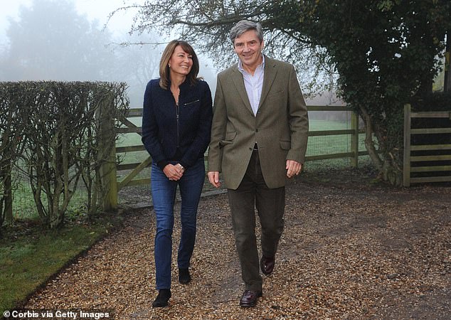 Carole and Michael seen before making a statement about their daughter Kate's engagement to Prince William, 2010
