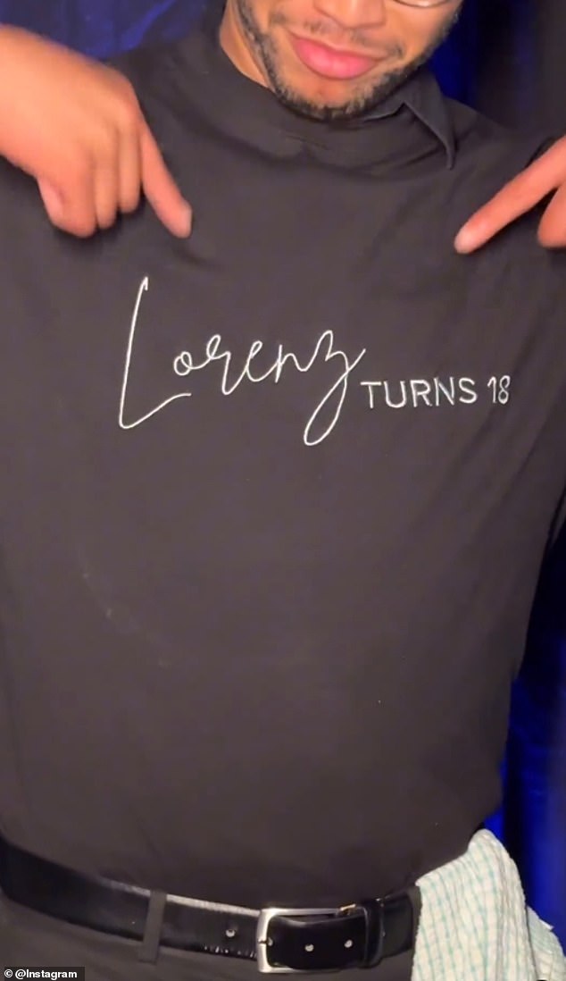 Bartenders were also seen showing off their personalized T-shirts with the text Lorenz turns 18 on the front