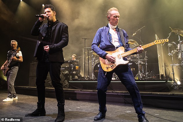 Davidson (pictured singing with Spandau Ballet in October 2018), denies three charges of rape, three charges of sexual assault, one charge of voyeurism, one charge of intimidation and one charge of controlling behavior