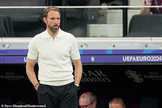 Ferdinand and Richards also questioned Gareth Southgate's (pictured) tactics, with England appearing to be too deep