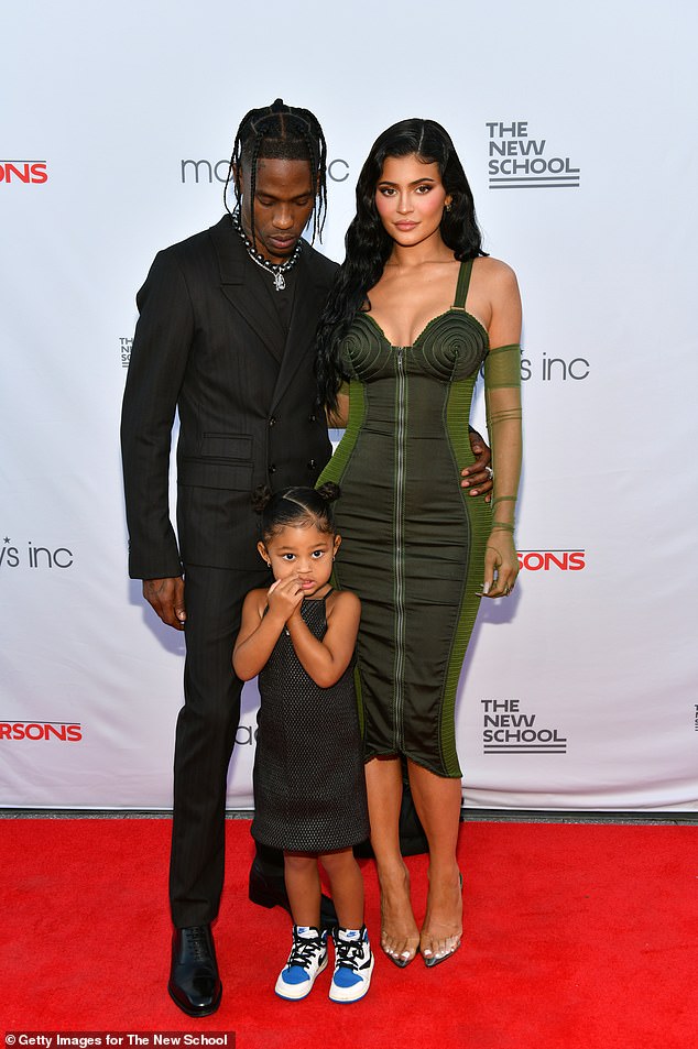 Kylie and Travis have been dating on/off since 2017 and share two children: Stormi, six, and Aire, two;  seen in 2021