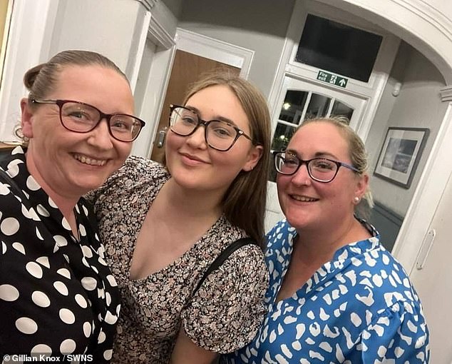 Gillian (left) and Rachel (right) used to communicate only through Alan to arrange childcare for Rachel's daughter, Alexa, 14 (center)
