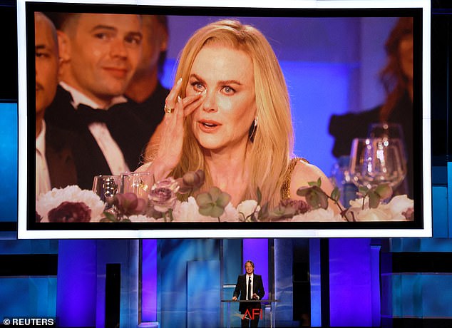 Urban revealed that he was struggling with addiction when he first met Nicole and with her support, he was able to get through it.  As she listened to her husband's emotional speech, Kidman was seen in the audience wiping a tear from her eye as she took in his heartfelt words.