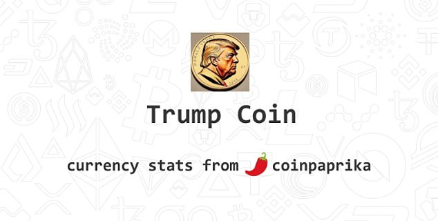 The crypto's logo features a profile view of Donald Trump emblazoned on a gold coin