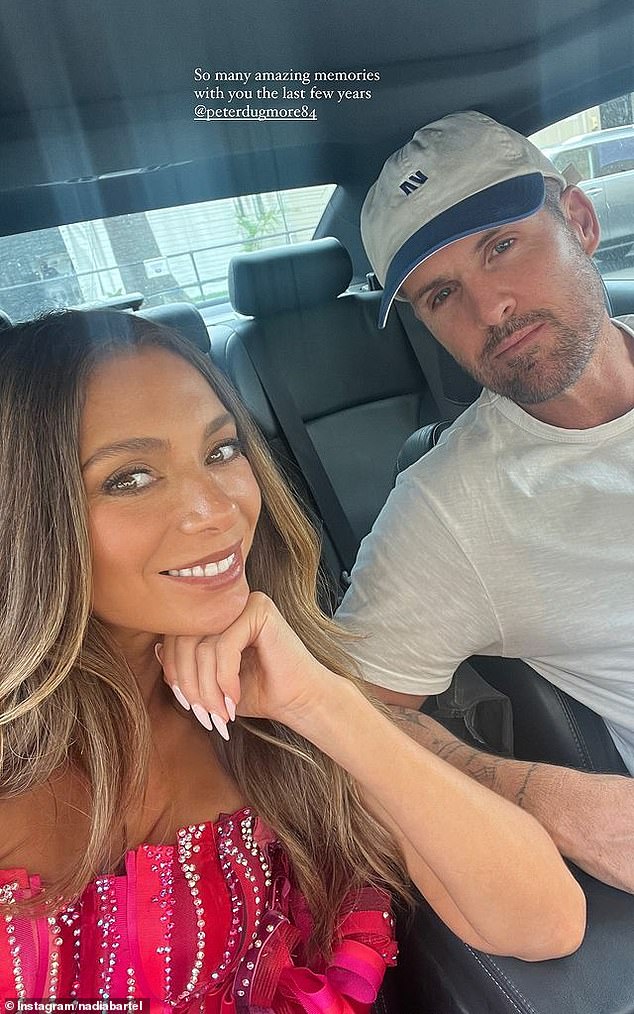 The former AFL WAG, 39, shared a series of adorable photos of herself cuddling with fitness expert and model Peter on her Instagram Stories