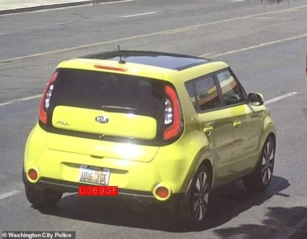 Bailey fled the scene of the murders in this bright yellow Kia Soul