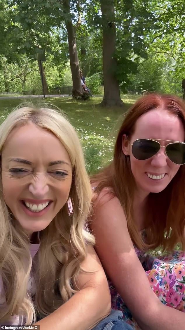 On Instagram, Jackie filmed herself and Gemma chatting about the couple, who they tried to capture discreetly.  