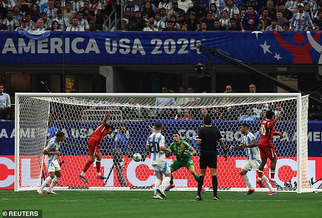 Canada could have scored a goal before halftime: Stephen Eustaquio's six-yard header was saved