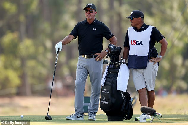 Mickelson ended day two of the US Open a huge 20 shots behind the leader at Pinehurst