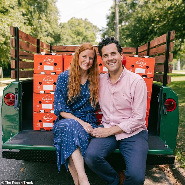 The company delivers to 25 states and customers have the option to have their peaches delivered directly to their home or pick them up locally from one of the bright orange trucks.