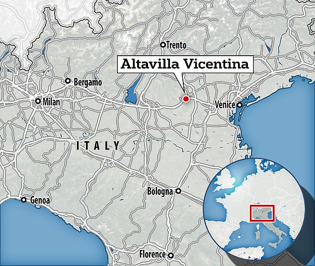Baggio, 57, was at his home in Altavilla Vicentina, a small town in northern Italy about an hour's drive from Venice, at around 10pm local time when the gang of five broke in.