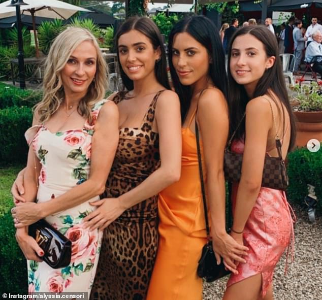 Bianca (second left) pictured with her mother Alexandra, second right is Bianca's sister Alyssia and far right is Bianca's other sister Angelina