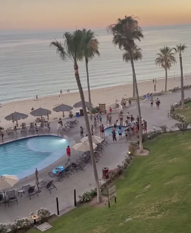 Helpless holidaymakers watched in horror as they tried to help the couple, according to a video taken from a hotel balcony