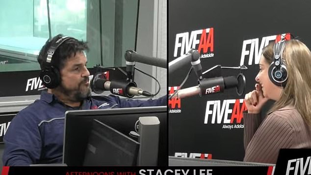 The former Adelaide Crows player quit fellow radio commentator Stacey Lee (pictured, right) over fears the station would get into trouble after calling the Aussies 'lazy pieces of shit'.