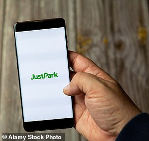 By entering a zip code, apps such as JustPark reveal parking locations on a map
