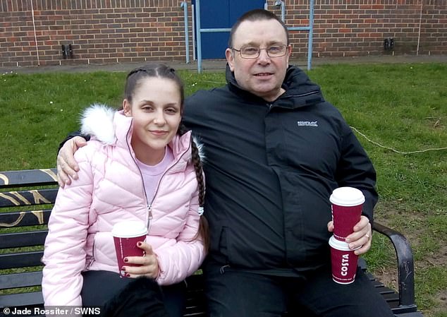Jade with her father Jim, who noticed her paranoia and delusions starting to develop after switching medications